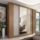 Guarda Roupa Casal 3 Portas de Correr Ripado 2 Gavetas Flex Moema Demobile