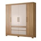 Guarda Roupa Casal 4 Portas Bilbao 64110 Amêndola Touch / Off White Demóbile