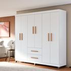 Guarda Roupa Casal 6 Portas 2 Gavetas Lite  Amplo, Moderno e com Cabideiro