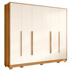 Guarda Roupa Casal 6 Portas 270cm Fascination A02 Carvalho Grife/Off White - Mpozenato