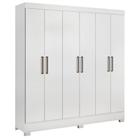 Guarda Roupa Casal 6 Portas 3 Gavetas Pratico D02 Branco - MPOZENATO