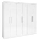 Guarda Roupa Casal 6 Portas 4 Gavetas - Leblon-Branco - Móveis D'Doro