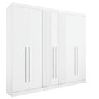 Guarda Roupa Casal 6 Portas 6 Gavetas - Da Vinci Plus Ripado-Branco - Móveis D'Doro