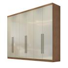 Guarda Roupa Casal 6 Portas 8 Gavetas 100% MDF Bari Cumaru/Fendi - Novo Horizonte