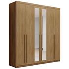 Guarda Roupa Casal 6 Portas Com Espelho 233cm Dubai Nature - VLR MÓVEIS