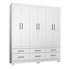 Guarda Roupa Casal 6 Portas com Pés Vêneto Branco 66020 Demóbile