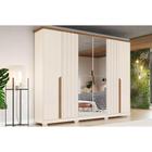 Guarda Roupa Casal 6 Portas e 6 Gavetas Napoli Off White/Nature - Henn