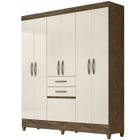 Guarda Roupa Casal 7 Portas 8973 Castanho Wood Off White Moval