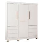 Guarda Roupa Casal 77020 Branco com Pés Reto News Araplac