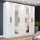 Guarda Roupa Casal 8 Portas 4 Gavetas com Espelho Paris Casa 812