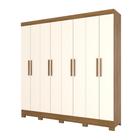 Guarda Roupa Casal 8 Portas 4 Gavetas Henn Marrom Off White