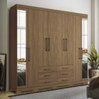 Guarda Roupa Casal 8 Portas 6 Gavetas Havana Master Com Pes e Espelho Santos Andira