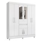 Guarda Roupa Casal 8 Portas Munique c/ Espelho 82060EL Branco Demóbile