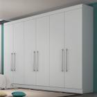 Guarda-Roupa Casal Alba 6 Portas 4 Gavetas 100% Mdf Branco - Mademarques