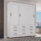 Guarda Roupa Casal Ambiente 2239 Branco Carbono Flex Araplac