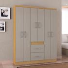 Guarda Roupa Casal Ambiente Milão 6 Portas Damasco Off White Poquema - Poquema Industria