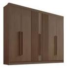 Guarda Roupa Casal Athos 6 Portas Ripado 100 MDF DDoro Móveis Castanho - D Doro Móveis