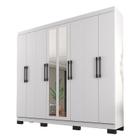 Guarda Roupa Casal B2348 Branco com Espelho Araplac