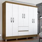 Guarda Roupa Casal Bruna 6 Portas Boreal/ Branco Guarda Roupa Casal Bruna 6 Portas Boreal/ Branco