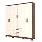 Guarda Roupa Casal City 6 Portas Castanho Off White - Henn