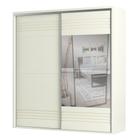 Guarda Roupa Casal com Espelho 223cm 2 Portas 100% MDF TW602E Off White - Dalla Costa