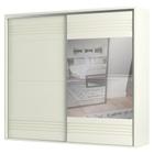 Guarda Roupa Casal com Espelho 267cm 2 Portas 100% MDF TW603E Off White - Dalla Costa