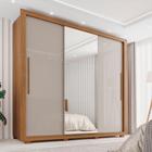 Guarda-roupa Casal com Espelho 3 Portas 4 Gavetas Costa Rica