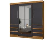 Guarda-roupa Casal com Espelho 4 Portas 6 Gavetas Araplac Atraente Sofia