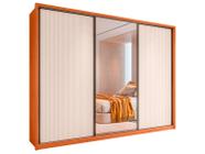Guarda-roupa Casal com Espelho 6 Gavetas 3 Portas de Correr Caemmun Spazio