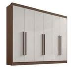 Guarda Roupa Casal Da Vinci Plus 6 Portas 100 MDF D Doro Móveis Castanho/Off