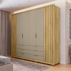 Guarda Roupa Casal Decorativo Decimus 6 Portas e 6 Gavetas MDF/MDP Buriti/Fendi G11 - Gran Belo