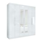 Guarda-roupa Casal Easy Slim 6 Portas Com Espelho Branco