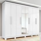 Guarda-roupa Casal Easy Slim 8 Portas Com Espelho e Pés Branco