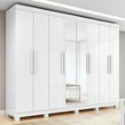 Guarda-roupa Casal Easy Slim 8 Portas Com Espelho e Pés Branco