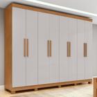 Guarda-roupa Casal Easy Slim 8 Portas Com Pés Amendoa Clean/Off White