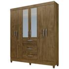 Guarda Roupa Casal Itatiba 6 Portas Castanho Wood - Moval