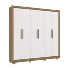 Guarda-Roupa Casal Kappesberg 6 Portas 2 Gavetas Marrom Branco - CB02M569