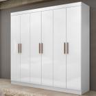 Guarda-roupa casal lauren 6 portas 100% mdf branco - maxel