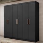 Guarda-Roupa Casal Lauren 6 Portas 100% Mdf Preto - Maxel