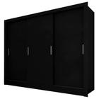 Guarda Roupa Casal Layla 3 Portas Preto Fosco