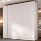 Guarda-Roupa Casal Logan 6 Portas 4 Gavetas 100% Mdf Branco/Olmo Italiano - Mambel