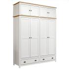 Guarda Roupa Casal Madeira Maciça 2 Peças 9105x9108 Topazio Branco Carvalho FNT - Finestra