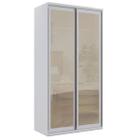 Guarda Roupa Casal Modulado 100% MDF 2 Portas de Correr 2 Espelhos Reflecta 6 Gavetas de 1,20m Branco - Evolution - Robel Móveis