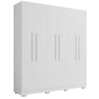 Guarda Roupa Casal Porto Bello Plus 6 Portas e 4 Gavetas Cor Branco - Rud Rack