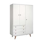 Guarda-Roupa Casal Retrô Plus 3 PT 3 GV Branco Acetinado