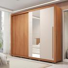 Guarda-roupa Casal Ripado com Espelhos 2 Portas e 4 Gavetas Suburban Espresso Móveis