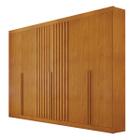 Guarda Roupa Casal Siena 6 Portas 100% MDF 15mm 6 Gavetas 2,70m Detalhe Ripado - Bianchi Móveis