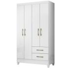 Guarda Roupa Chile 103cm 4 Portas Branco Moval