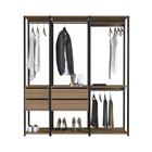 Guarda Roupa Closet 3 Peças com 3 Cabideiros 4 Gavetas e 2 Nichos Easy