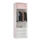 Guarda Roupa Closet Aberto 3 Gavetas 1 Cabideiro 80,4cm Prime Luciane MA³veis